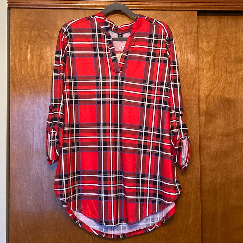 Plaid long tunic.  New with tags.